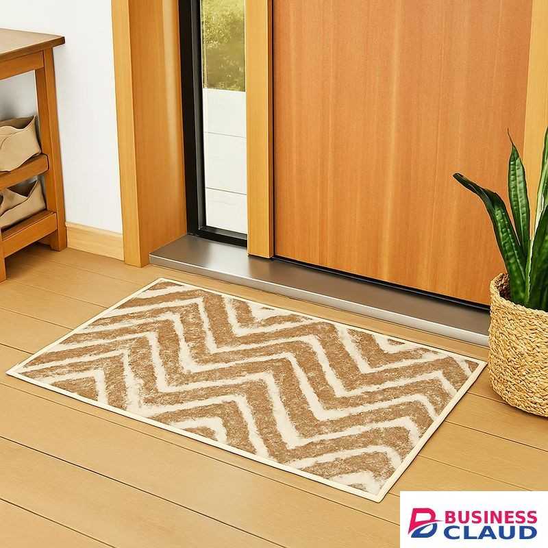 Mac Carpet Luxurious Chevron Carpet + FREE Matching Doormat - Modern Area Rug & Door Mats Set for Living Room, Bedroom & Home Décor Carpets