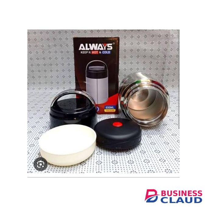 Always Stainless steel durable Food Flask Insulation performance, 6-12 hours,Leak proof, BPA Free, PVC Free, Phthalates Free.