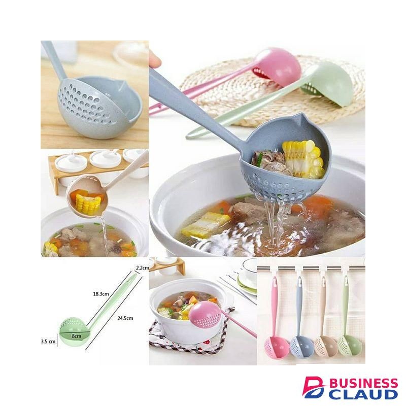 2 Sided Soup Serving Spoon. Green, Pink