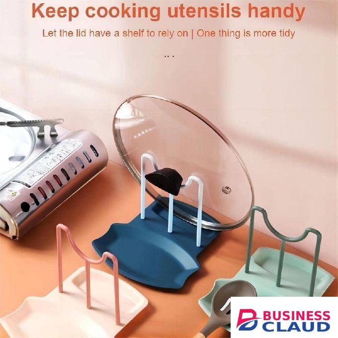 Spoon Rest and Pot Lid Holder Removable Pan Pot Cover Lid Rack Shelf Stand Holder Utensil Rest Organizer Storage Kitchen Tool