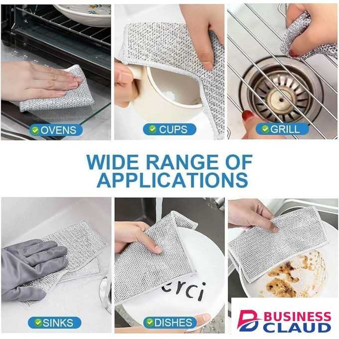 10Pcs Wire Dishwashing Rag Cloths Multipurpose Metal Wire Cleaning Cloths Dish Rags Cloths for Washing Dishes Non-Stick Cookware Soft Thickened Wire Dishwashing Rags