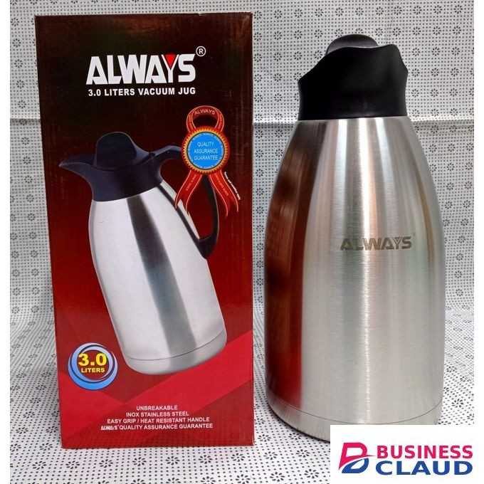 Always Unbreakable 3-Litre Stainless Steel Vacuum Flask – Hot & Cold Beverage Thermos Bottle for Home, Office, Travel, and Outdoor Use – Durable, Leak-Proof & Temperature Retaining