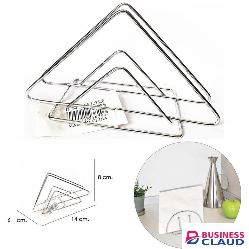 Serviette Napkin Holder Chrome Steel Vertical Triangle Stainless Steel Paper Towel Holder Square Tissue Dining Hotel Restaurant Countertop