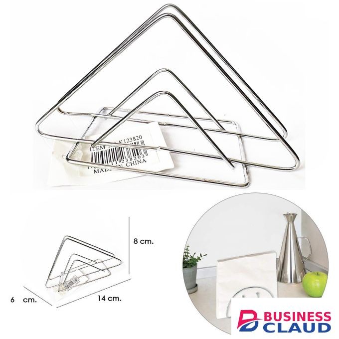Serviette Napkin Holder Chrome Steel Vertical Triangle Stainless Steel Paper Towel Holder Square Tissue Dining Hotel Restaurant Countertop