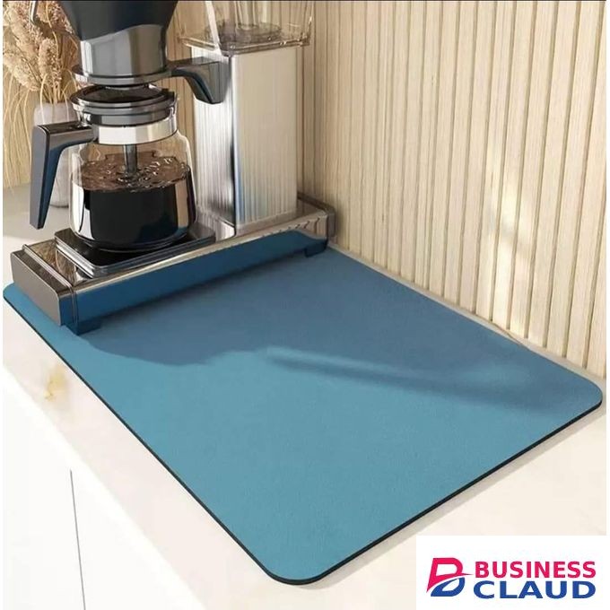 Super Absorbent Nonslip Dish Drying Mat, 60x60 cm Diatom Mud Rubber Kitchen Dish Drain Mat, Quick-Dry, Anti-Bacterial, Heat Resistant, Non-Slip Surface for Plates, Cups, Utensils, and Glassware