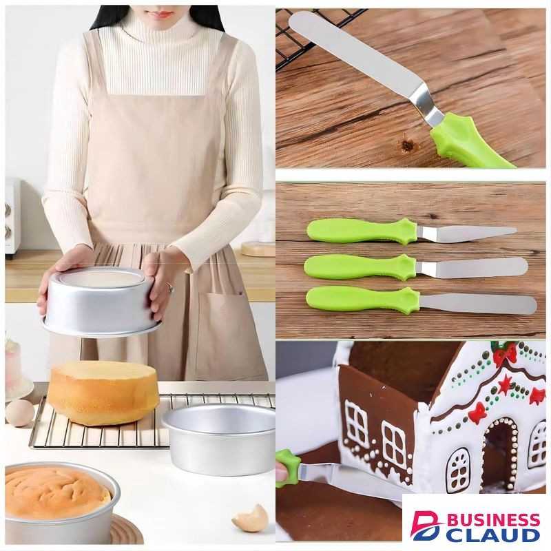 Cake Cream Spatulas, 3 Pieces of Cake Angled Spatula with Stainless Steel, Professional Cake Decorating, Pastry & Baking, Icing Frosting Cream Chocolate Cake Spatula