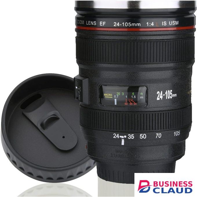 Stainless Steel Insulated Cup Creative Camera Lens Shaped Insulation Cup Travel Thermal Water Bottle Outdoor Portable Tea Coffee Container