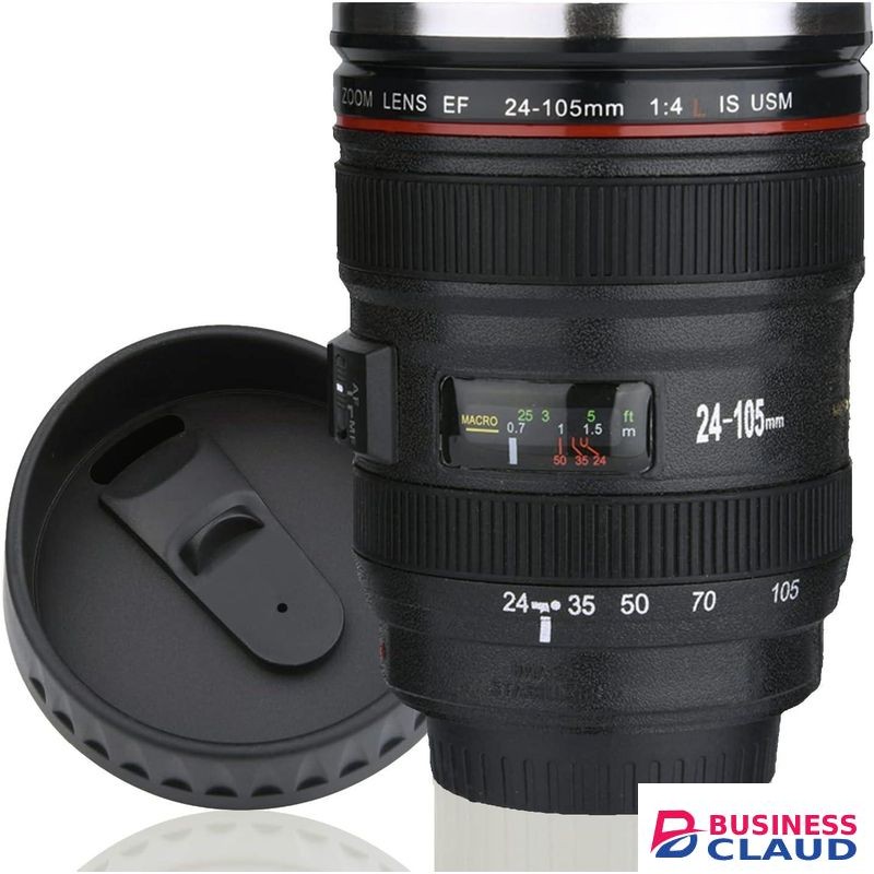 Stainless Steel Insulated Cup Creative Camera Lens Shaped Insulation Cup Travel Thermal Water Bottle Outdoor Portable Tea Coffee Container