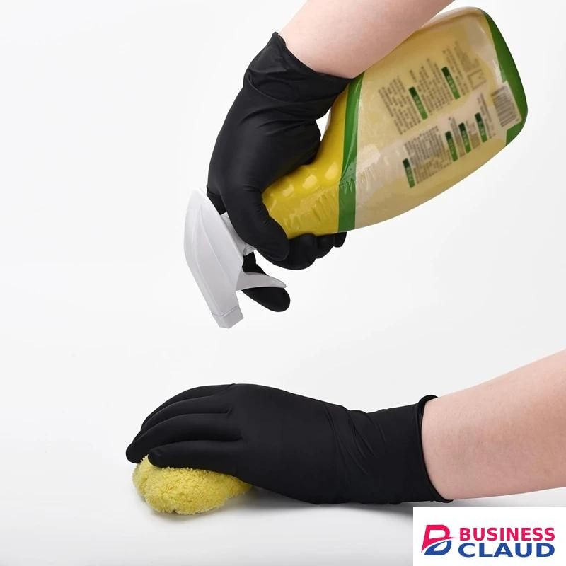 100 Pcs Disposable Black Nitrile Gloves Kitchen Gloves Cleaning Gloves For Cooking, Household