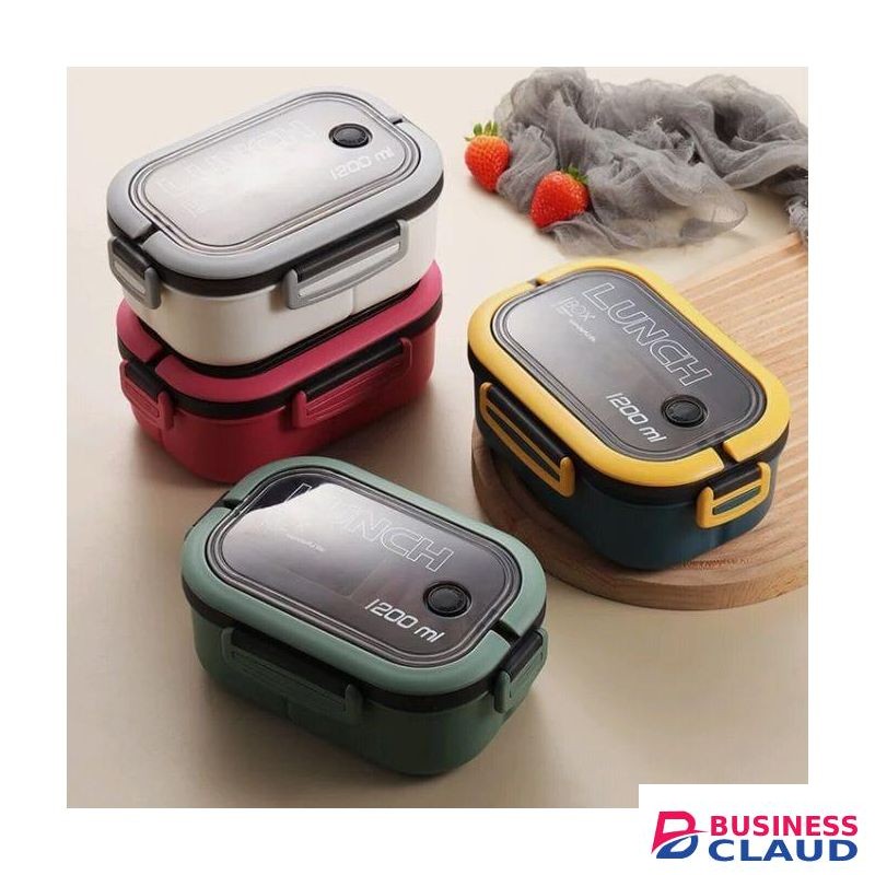 1200ml Double Layer Kids Lunch Box With Spoon Fork