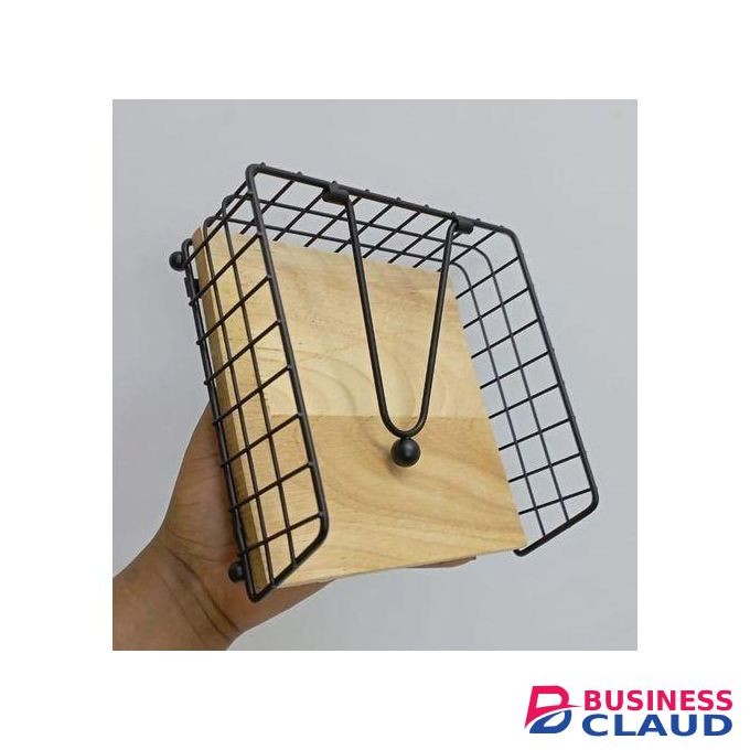 Modern Metallic Napkin/ Serviettes Holder, With Flip Close And Bamboo Base For Kitchen Counter Top ,dinning And Countertop Decor