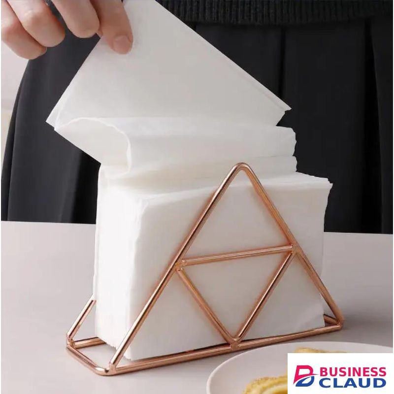 Napkin Holder Metal Paper Stand Tissue Dispenser Luxury Retro Table Decoration Freestanding Home Decor, Elegant Stainless Steel Tissue Holder for Kitchen, Dining, Office, and Living Room, Durable and Stylish Freestanding Design