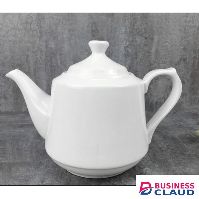 Ceramic White Kettle Round 1pc