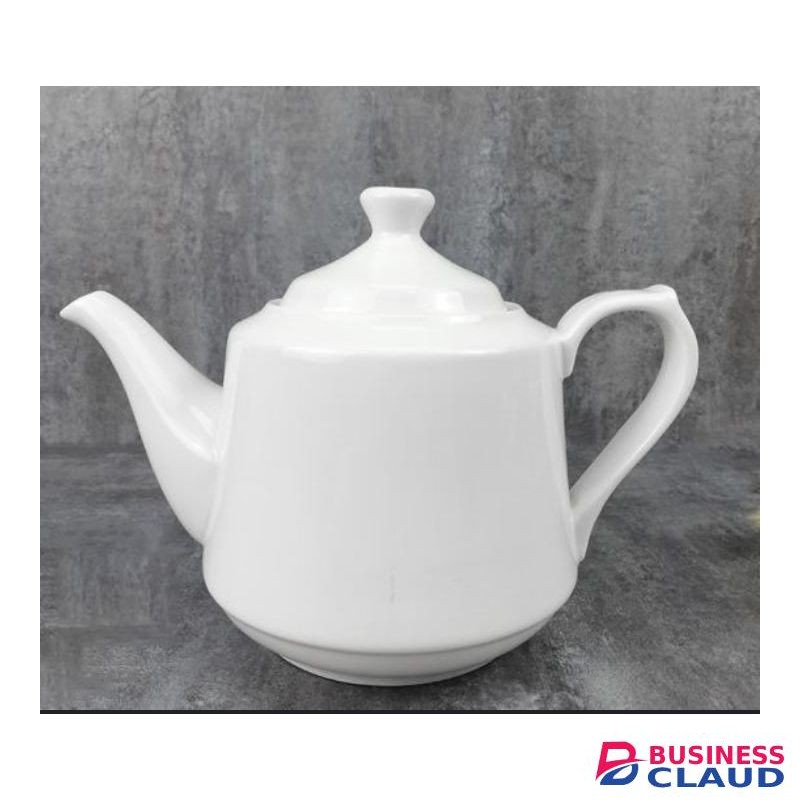Ceramic White Kettle Round 1pc