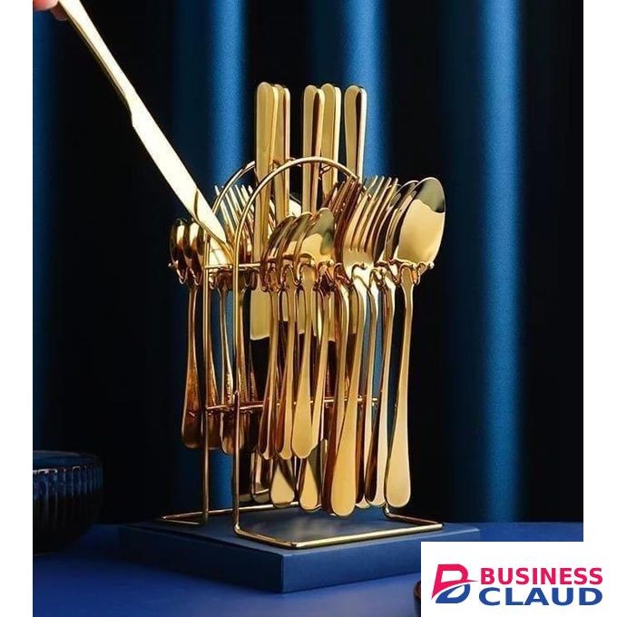 24pcs Gold Cultery