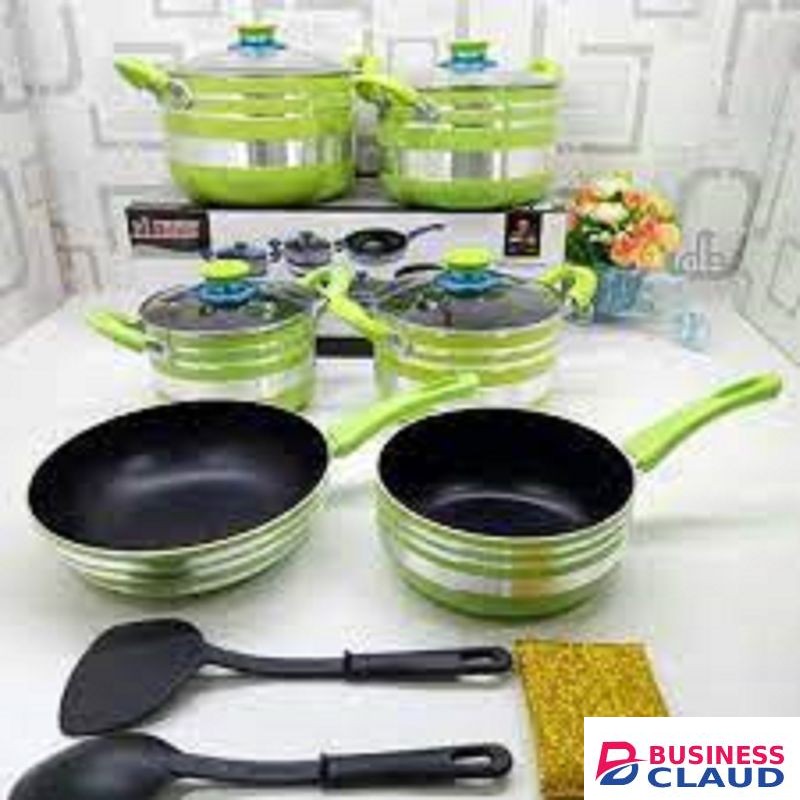 Sundabest 10Pcs Non Stick Cookware With Glass Lids