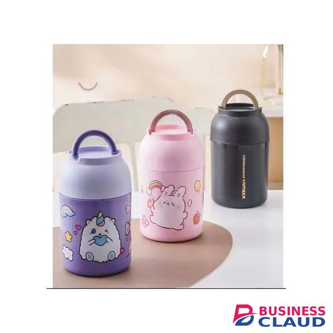 Thermos food flask 600ml, thermos lunch box with spoon, soup flask, Stainless Steel Wall, insulated food jar for Kids, insulated lunch box for School, flask food jar