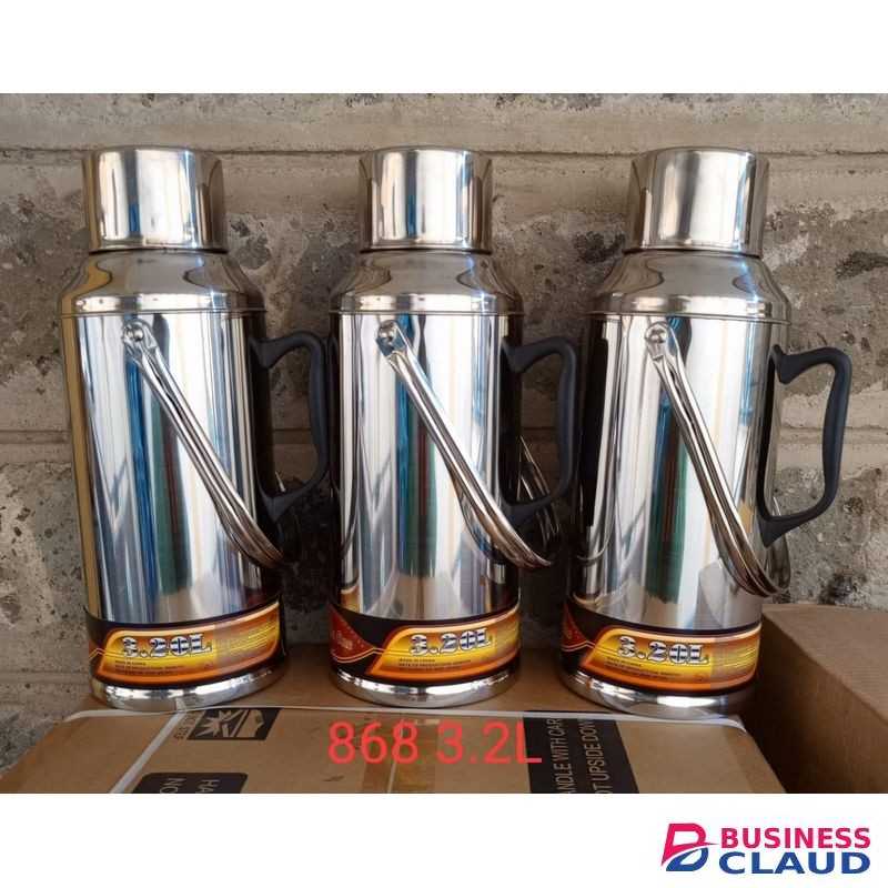 Stainless Steel Vacuum Flask High-Quality Thermos - 3.2l - Silver
