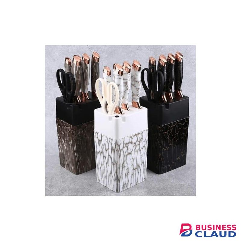 7pcs Stainless Steel Kitchen Knife Set With Wooden Stand