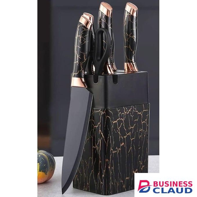 7pcs Stainless Steel Kitchen Knife Set With Wooden Stand