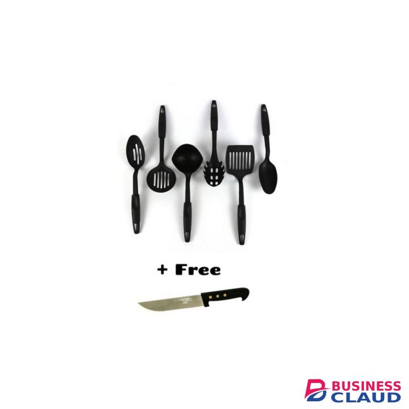 6 Piece Non-Stick Cooking Spoons Set + FREE Kitchen Knife