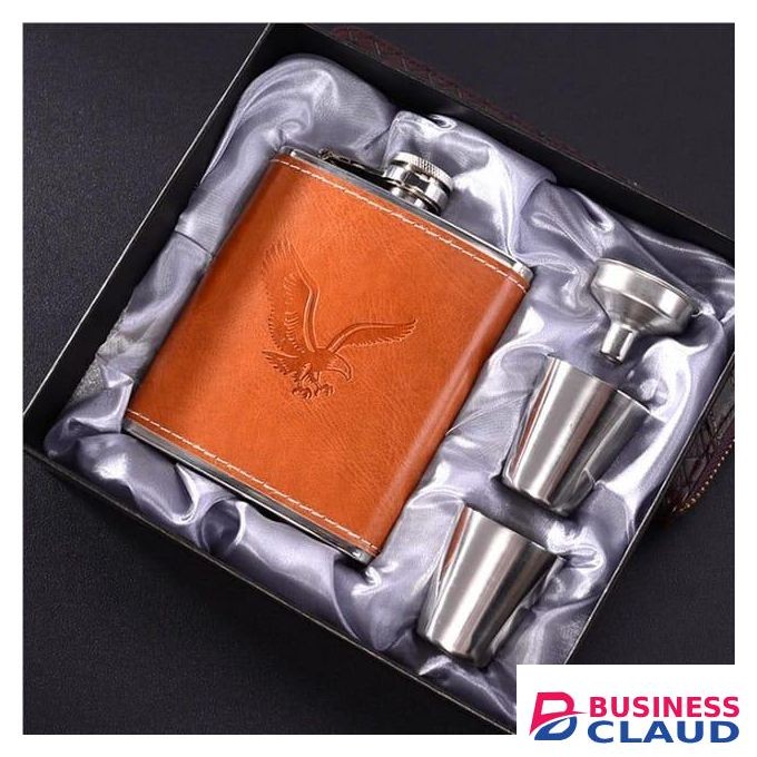 Portable Hip Flask/ Hip Whisky Flask 200ML with two tot glasses