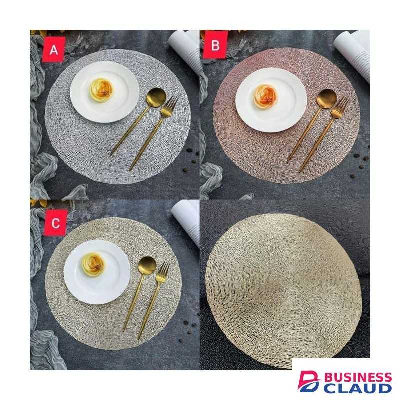 6Pc PVC Non-woven Round Table Mats