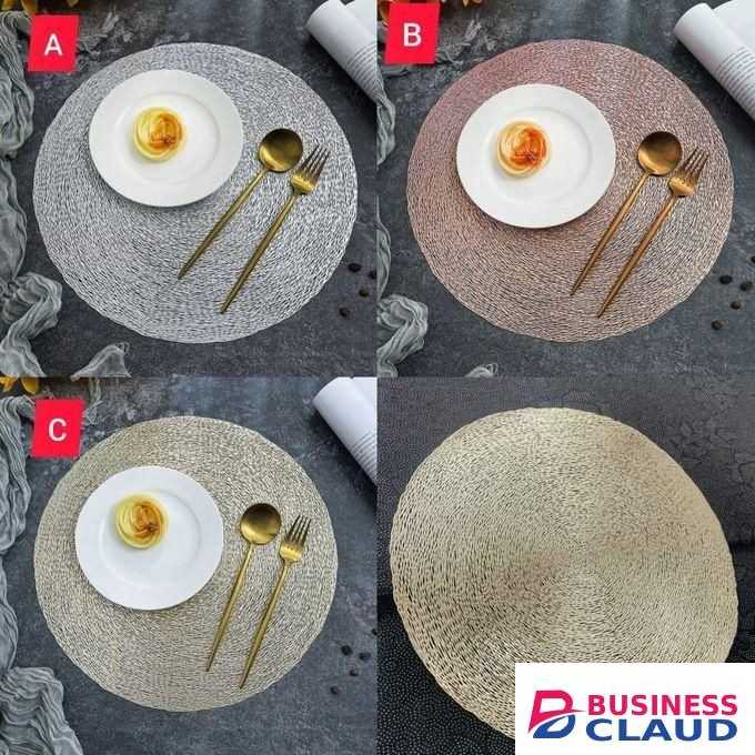 6Pc PVC Non-woven Round Table Mats