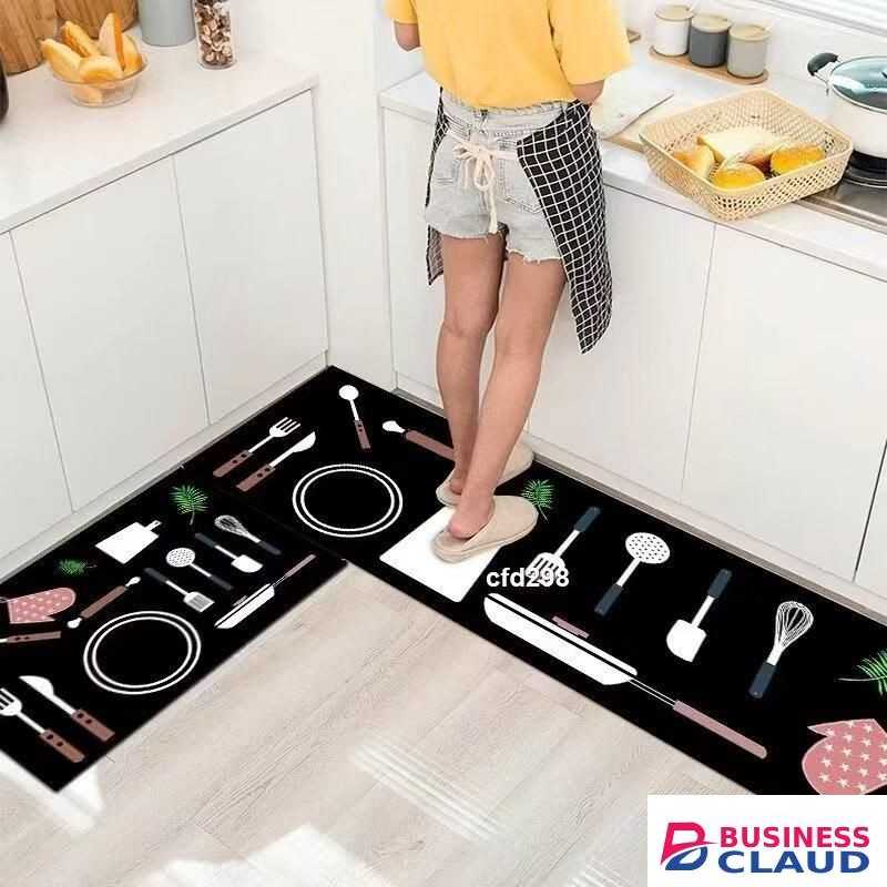 2 Pieces Kitchen Mats Set Non Slip Rubber Underside For Enhanced Safety