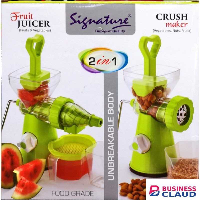 Signature 2 In 1 Manual Fruit Juicer And Vegetable Cereal Crusher