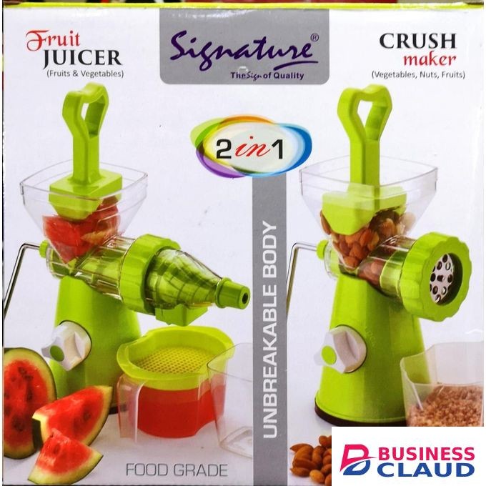Signature 2 In 1 Manual Fruit Juicer And Vegetable Cereal Crusher