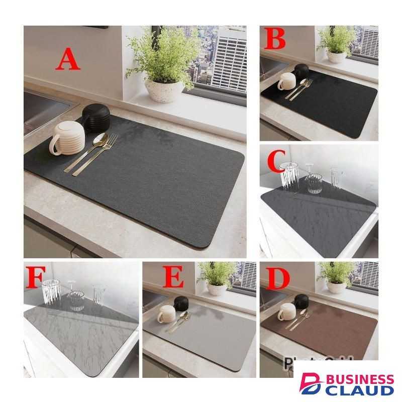 Dish Drying Mat with Non-slip Rubber for Kitchen Counter