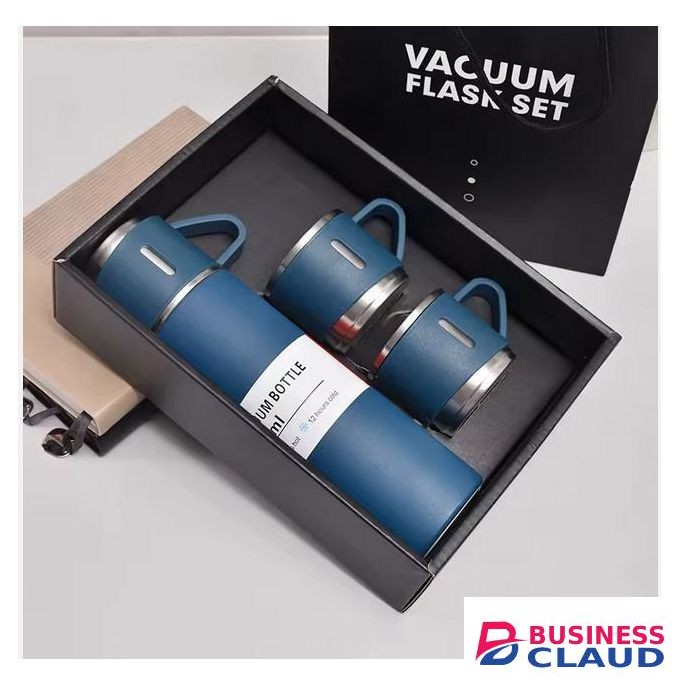 Everich 500ml Stainless Steel Vacuum Flask Thermos Gift Set – Double Lid Insulated Business Travel Cup with Gift Box