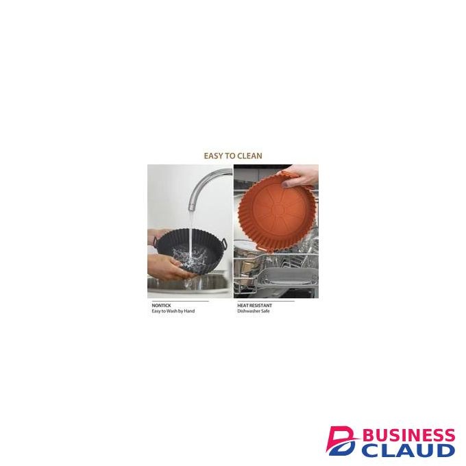 Silicone Round Air Fryer Liner With Handle Non-stick Heat Resistant Air Fryer Pad Kitchen Tools