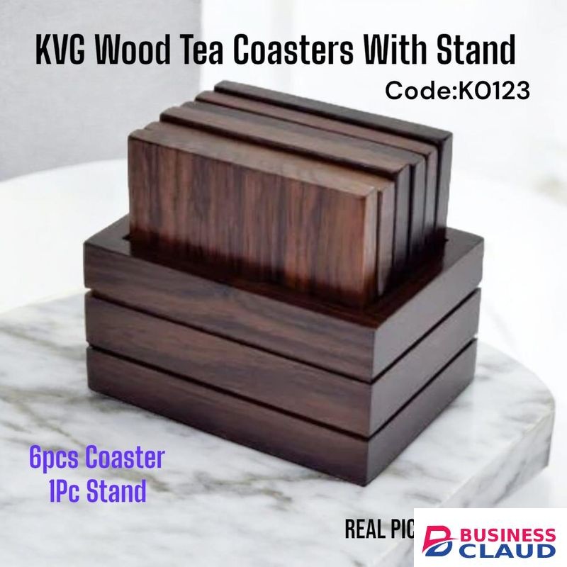 Wood Tea Coasters with Stand