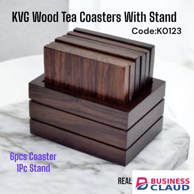 Wood Tea Coasters with Stand