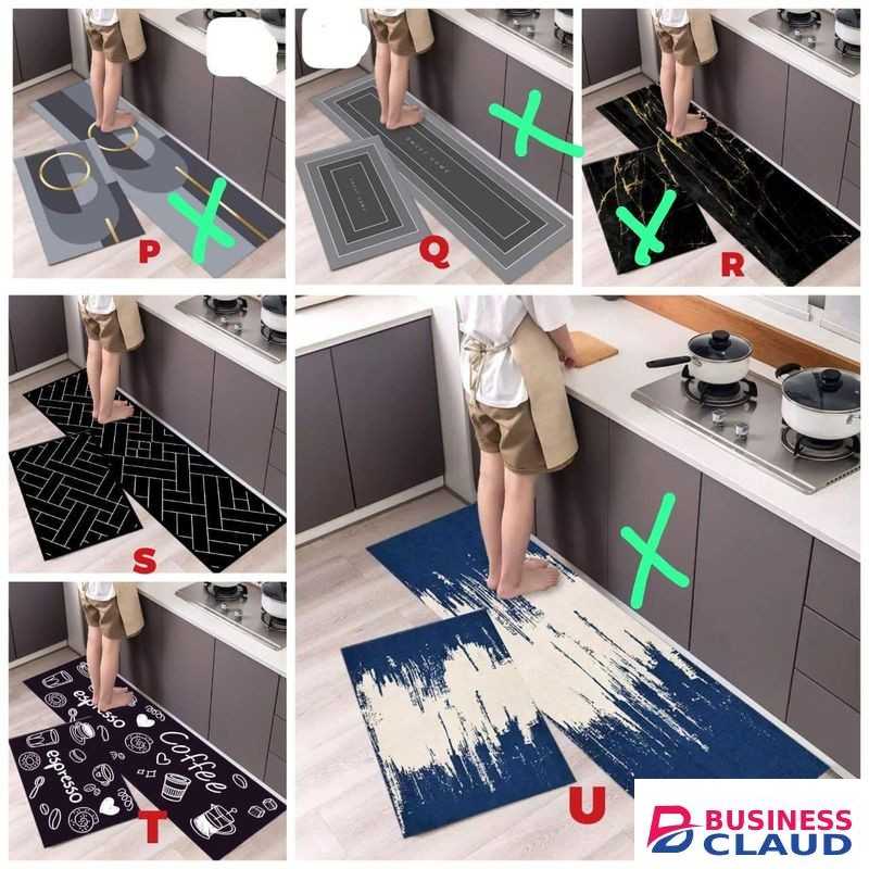 2pcs Kitchen Anti-Slip Mats Set – Soft Water Absorbent Floor Rugs