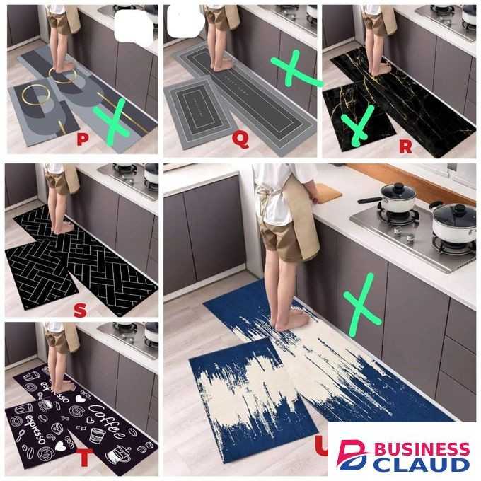 2pcs Kitchen Anti-Slip Mats Set – Soft Water Absorbent Floor Rugs