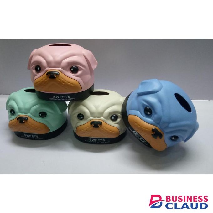 Cute Cartoon ABS Dog -Shaped Paper Tissue Box Dispenser Case Napkin Holder Home Office Decoration Car Accessory Colors