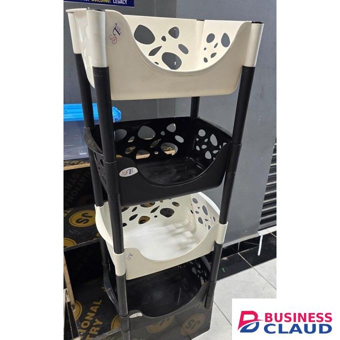 4 Tier Plastic Trolley Rack