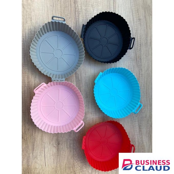 Round Silicone Air Fryer Liner Air Fryer Pot Tray Heat Resistant Food Baking For AirFryer Chicken Accessories