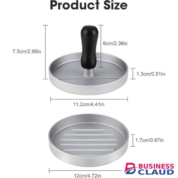 Burger Press, Stainless Steel Adjustable Hamburger Meat Press