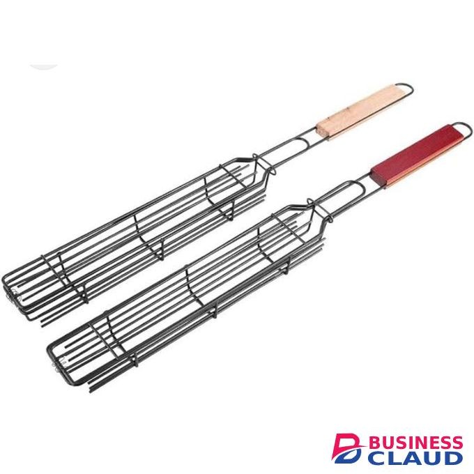 Portable BBQ Sausage Hot Dog Grilling Basket Stainless Steel Nonstick Grill Barbecue Kitchen Tool-1pc