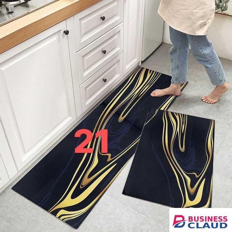 2 pcs Non-Skid, Soft Absorbent Rugs for Kitchen, Laundry, and Hallway 120x40cm, 40x60cm 4mm Thickness