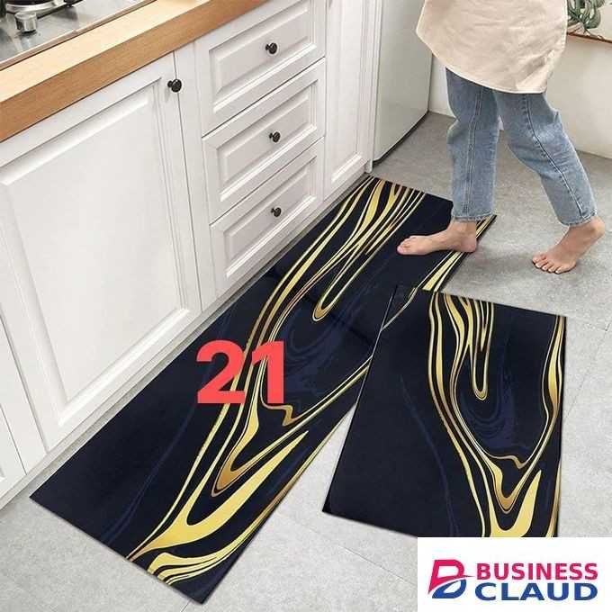 2 pcs Non-Skid, Soft Absorbent Rugs for Kitchen, Laundry, and Hallway 120x40cm, 40x60cm 4mm Thickness