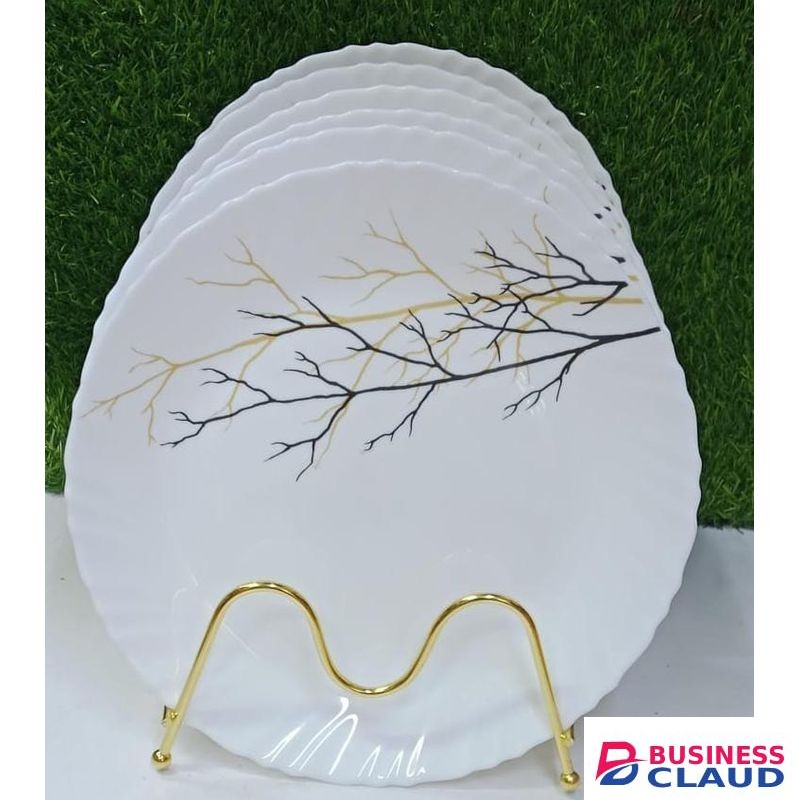 6Pcs Round Ceramic Dinner Plate