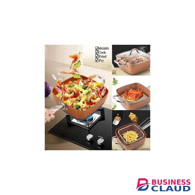 All-purpose Rectangular Non Stick Copper Pan Long Handle