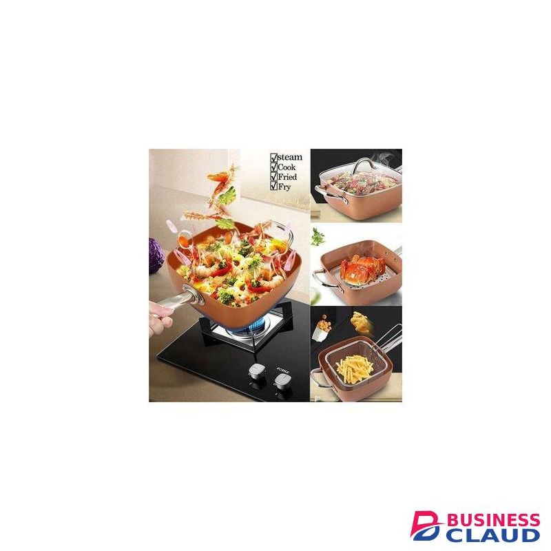 All-purpose Rectangular Non Stick Copper Pan Long Handle