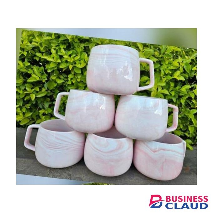 6pcs Coffee Tea Ceramic Marble Mug Pot