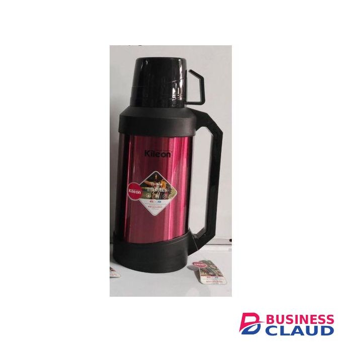 Kileon 1.8L Shinny Polished Stainless Steel Body Vacuum Flask